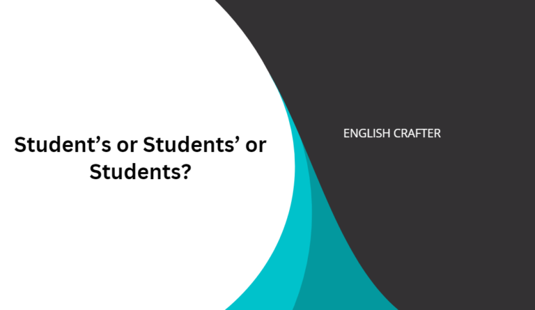 Student’s or Students’ or Students?